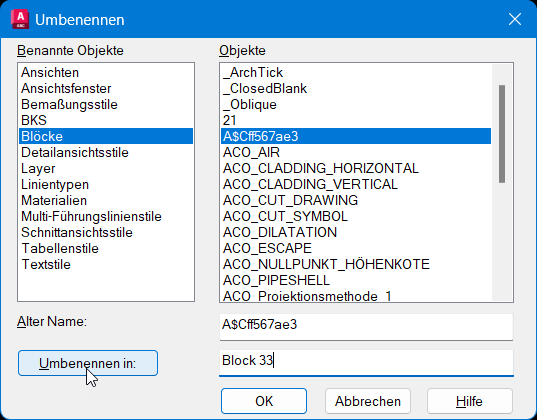 Block umbenennen